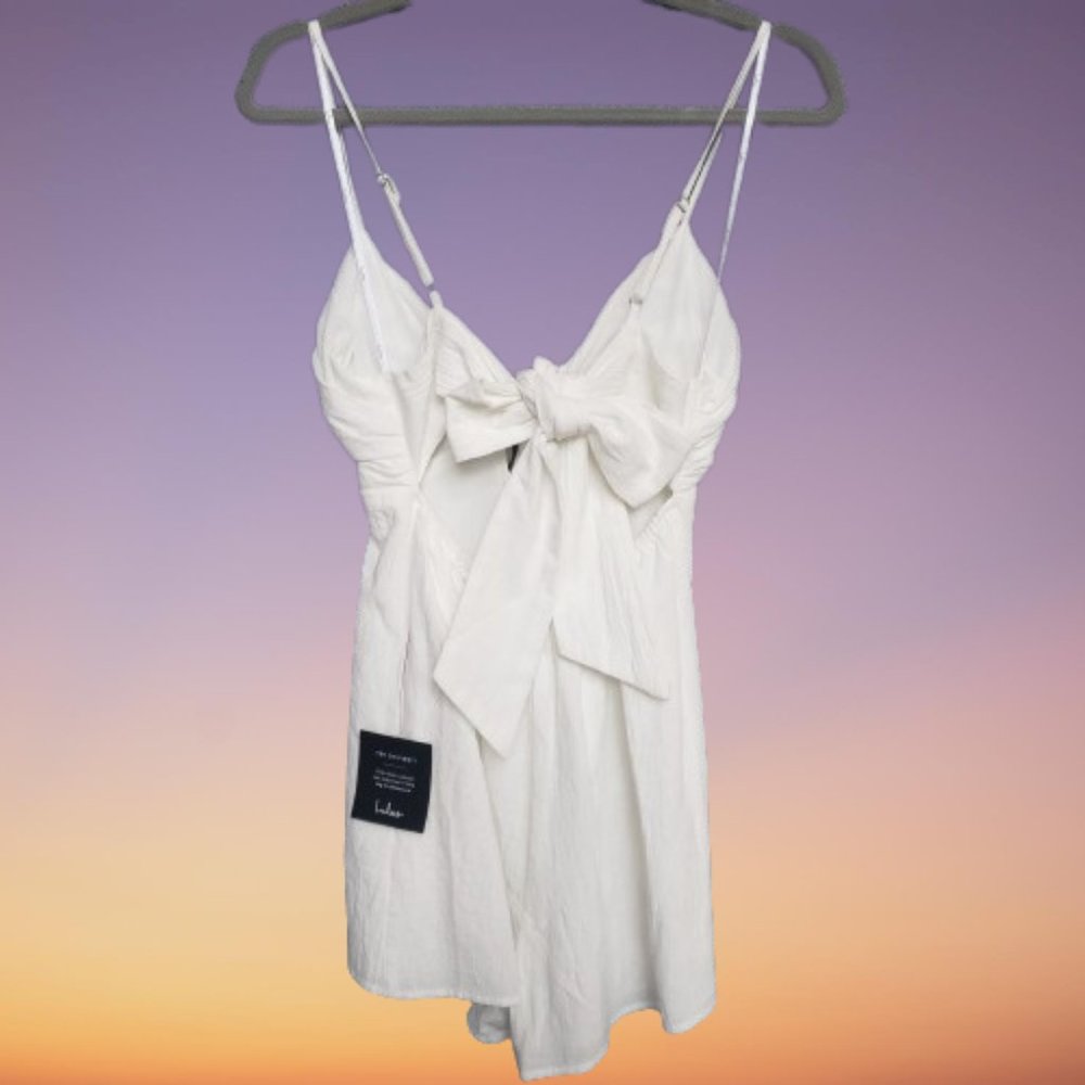 NWT Lulus White Linen Romper